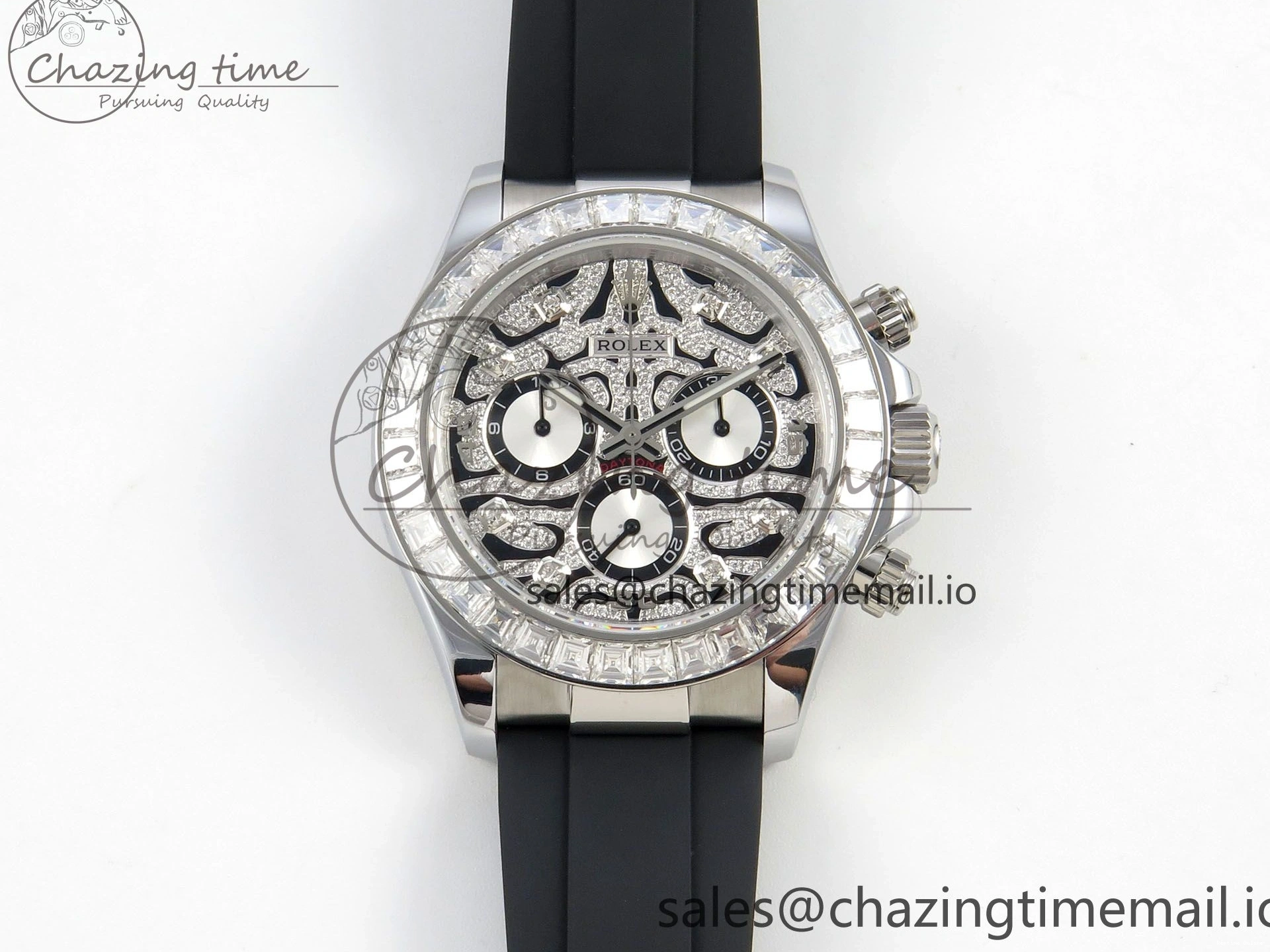 0207 Elegant Daytona 116589TBR ‘Eye Of The Tiger’ SS 3CF 1:1 Best Edition Tiger Diamonds Dial on Oysterflex Strap SH4130 V2 (Mod Version) 49